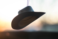 Hanging cowboy hat